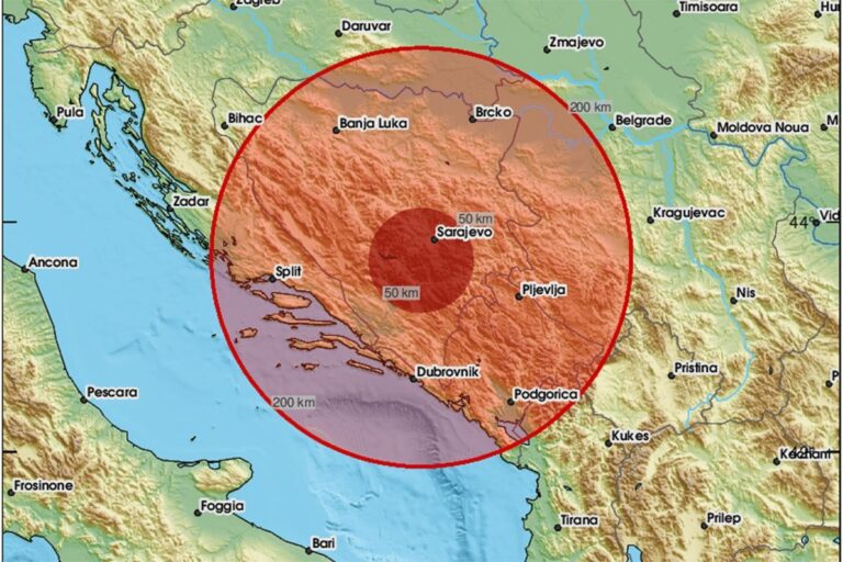 Zemljotres u blizini Mostara