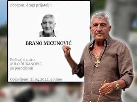 Čitulje za Brana Mićunovića objavljene na 37 strana