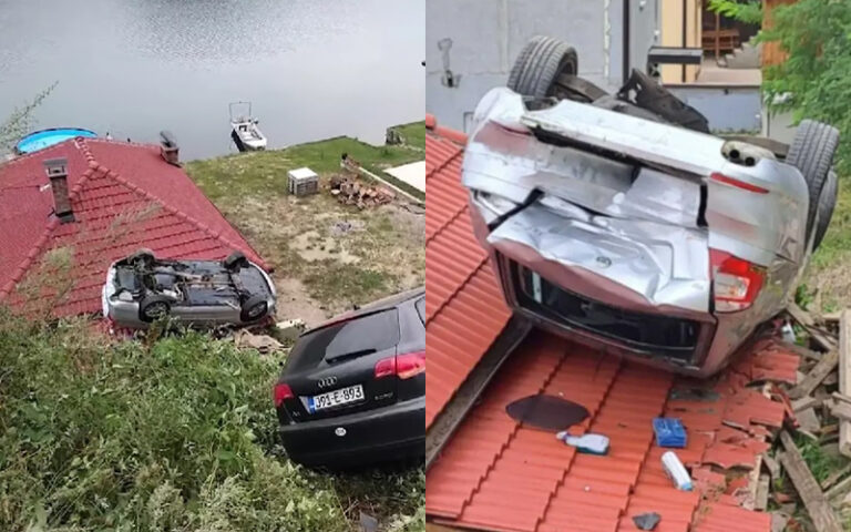 Dva automobila sletjela sa puta Zvornik-Milići, jedan završio na krovu vikendice