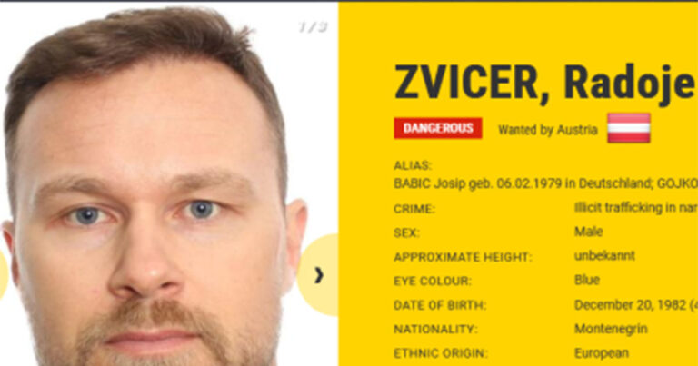 Zvicer na listi 50 najtraženijih bjegunaca Evrope