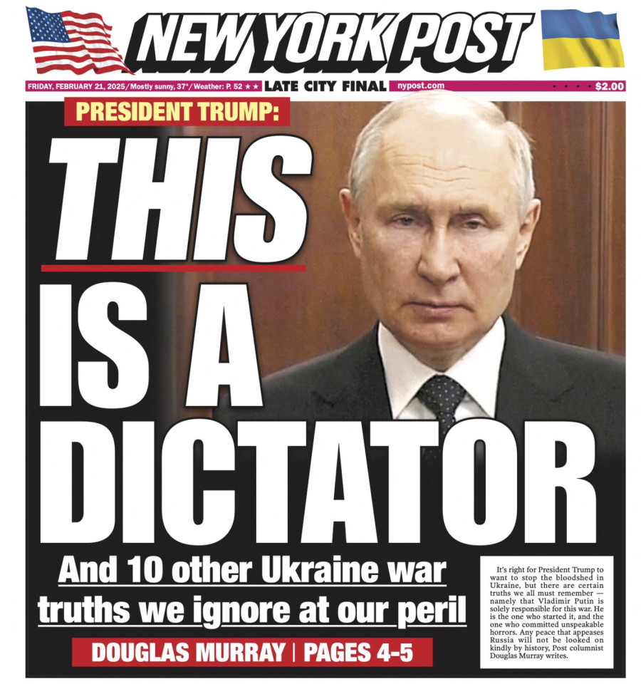 The New York Post poslao Trampu poruku; Tiče se Putina: On je diktator