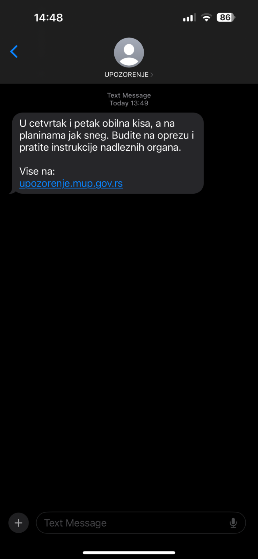 Alarm u celoj Srbiji; Građanima stigla hitna SMS upozorenja FOTO