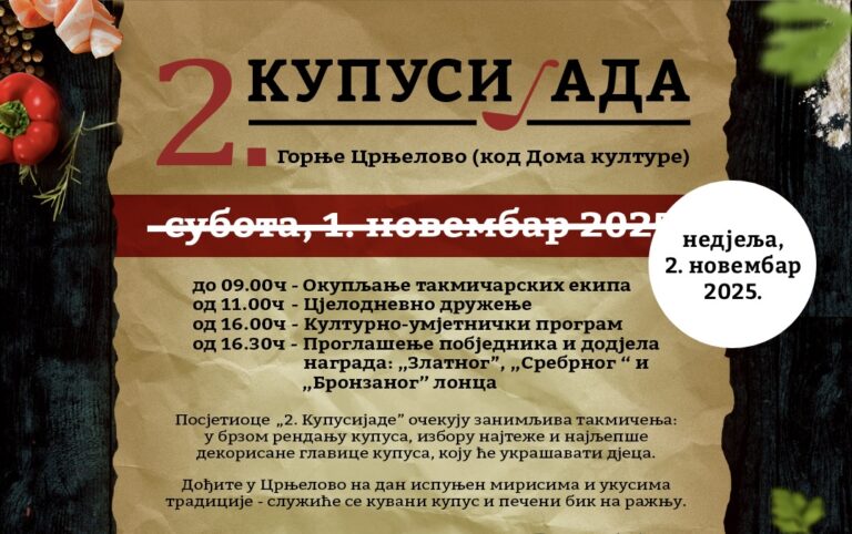 Druga Kupusijada u Crnjelovu 2.novembra